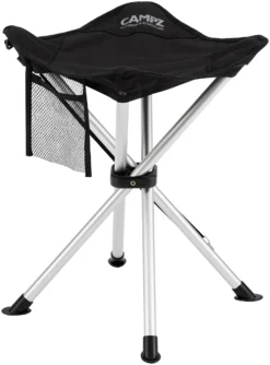 CAMPZ Aluminium 4 Poten Vouwkruk, Zwart/grijs