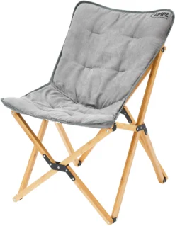 CAMPZ Bamboe Vouwstoel Set Met Deksel, Grijs/bruin