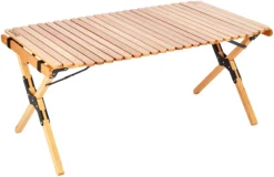 CAMPZ Beukenhouten Uitrolbare Tafel 100x60x45cm, Bruin