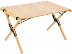 CAMPZ Beukenhouten Uitrolbare Tafel 90x60x53cm, Bruin