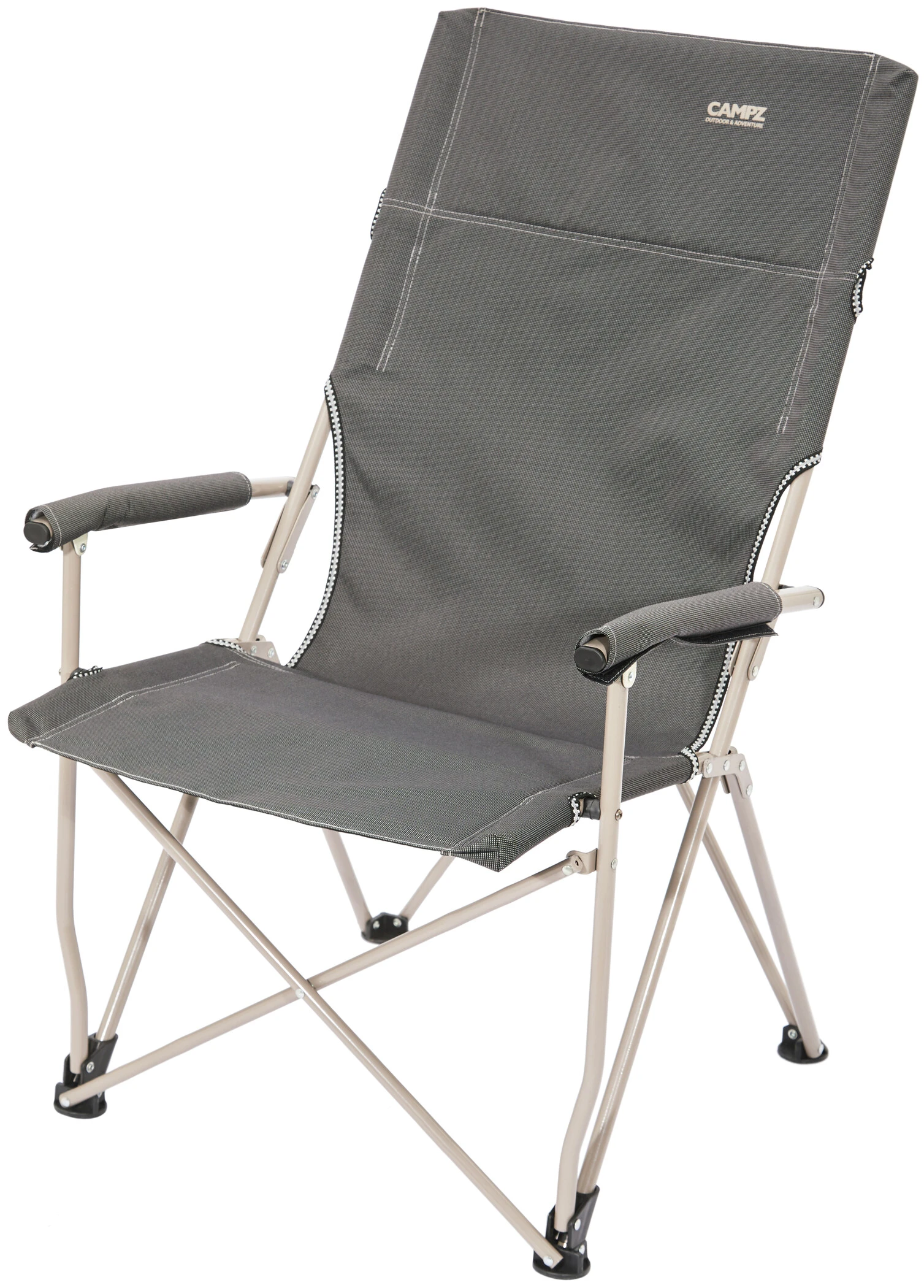 CAMPZ Vouwstoel Hoge Rugleuning, Grijs 1 CAMPZ Vouwstoel Hoge Rugleuning, Grijs
