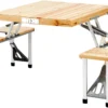 CAMPZ Iwaki Picnic Table Set Fir Wood, Bruin/grijs