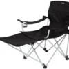 CAMPZ Lounger Vouwstoel Met Afneembare Voetsteun, Zwart