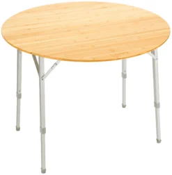 CAMPZ Ronde Bamboe Tafel 90x46/70cm, Bruin/grijs