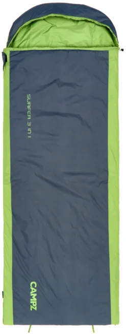 CAMPZ Surfer 3in1 Slaapzak, Grijs/groen