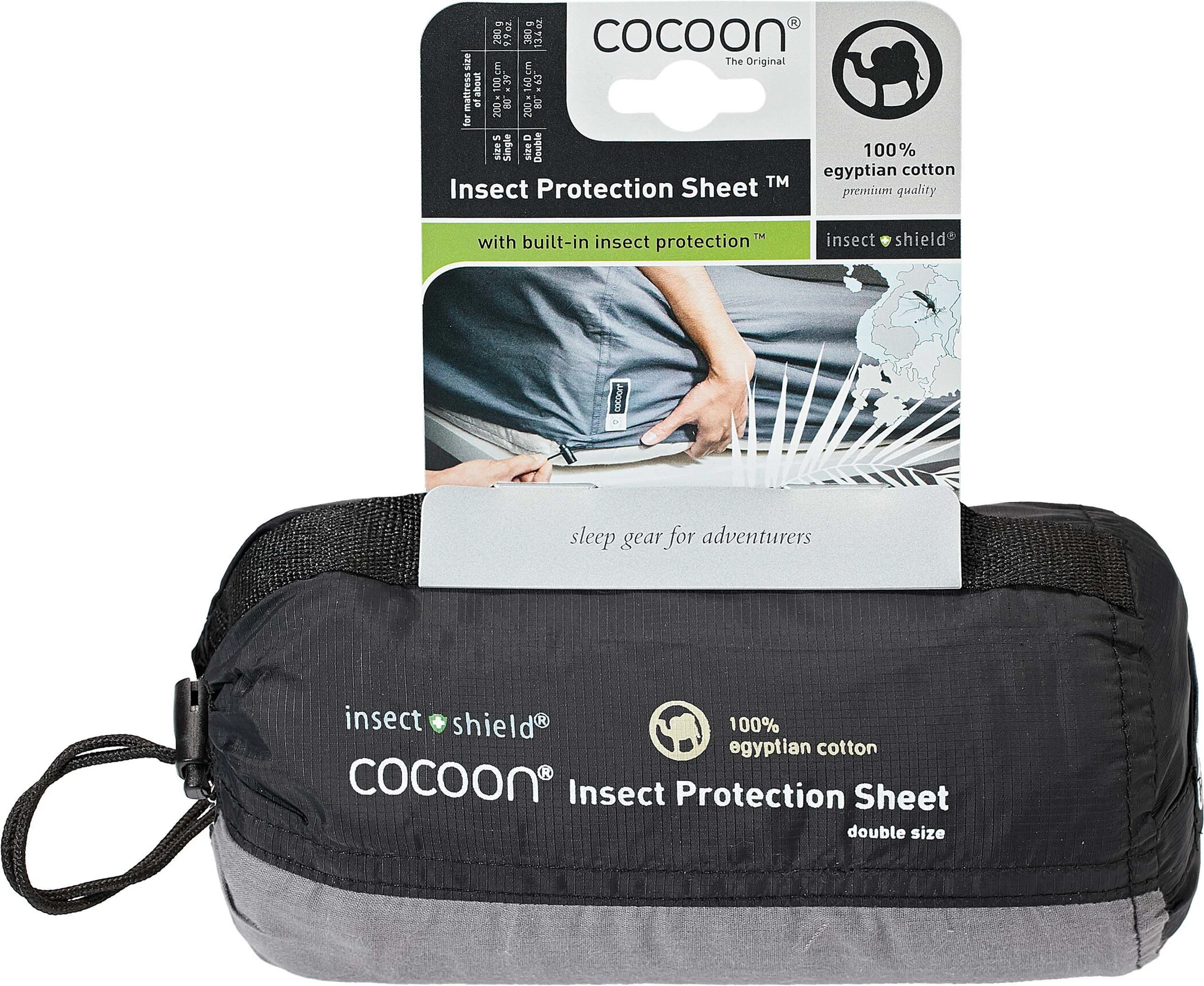 Cocoon Insect Protection Sheet Dubbel, Grijs 1 Cocoon Insect Protection Sheet Dubbel, Grijs