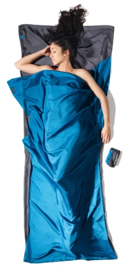 Cocoon TravelSheet Zijde, Blauw/grijs