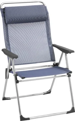 Lafuma Mobilier Alu Cham XL Campingstoel Met Cannage Phifertex, Blauw