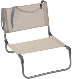 Lafuma Mobilier CB Beach Chair With Cannage Phifertex, Beige/zwart
