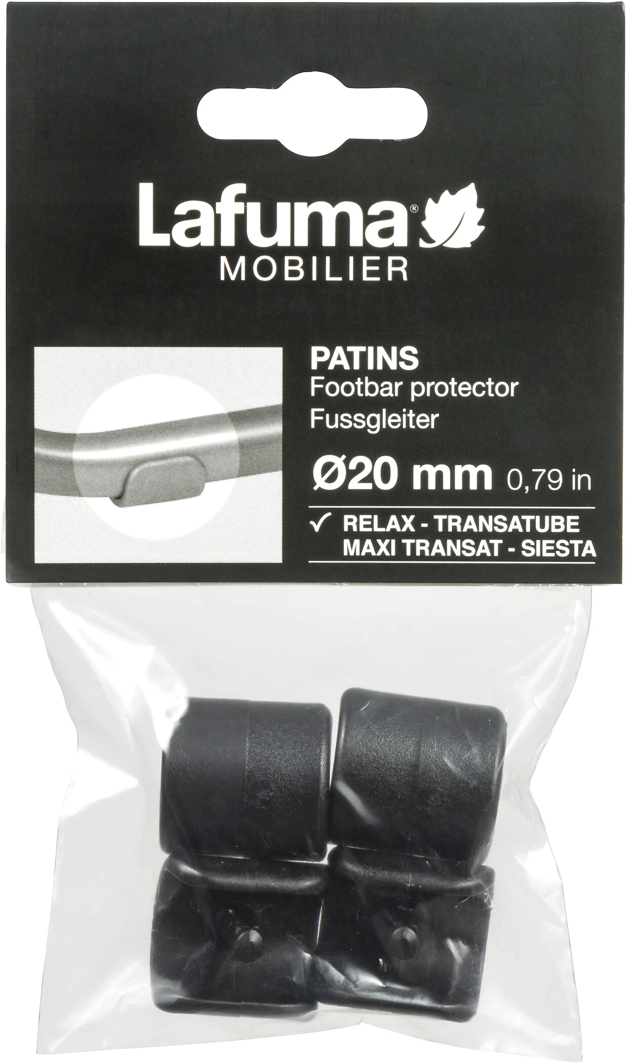 Lafuma Mobilier Voetbeschermer Diameter 20mm Voor RSX & Transats 2 Stuks, Zwart 1 Lafuma Mobilier Voetbeschermer Diameter 20mm Voor RSX & Transats 2 Stuks, Zwart