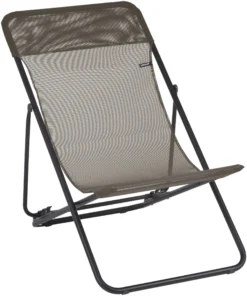 Lafuma Mobilier Maxi Transat Klapstoel Met Cannage Phifertex, Grijs