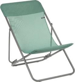 Lafuma Mobilier Maxi Transat Klapstoel Met Cannage Phifertex, Turquoise/grijs