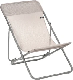 Lafuma Mobilier Maxi Transat Klapstoel Met Cannage Phifertex, Roze/grijs