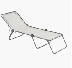Lafuma Mobilier Siesta L Lounger Batyline With Cannage Phifertex, Beige/grijs