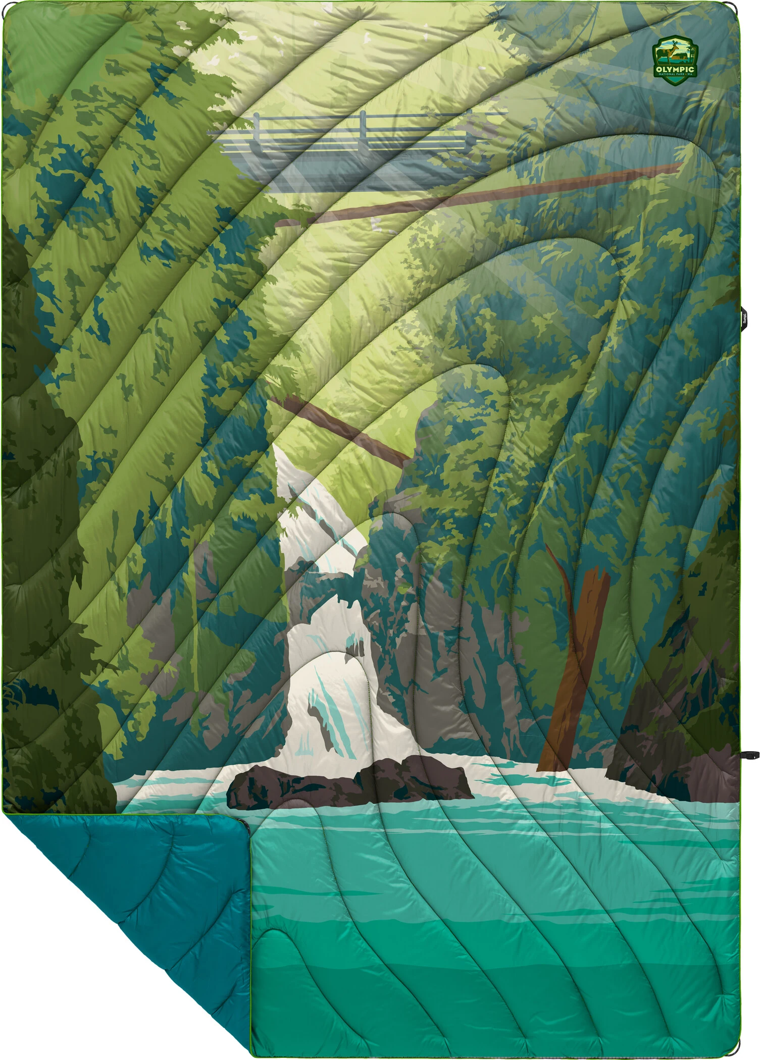 Rumpl Original Puffy Printed Deken 1 Persoon, Groen 1 Rumpl Original Puffy Printed Deken 1 Persoon, Groen