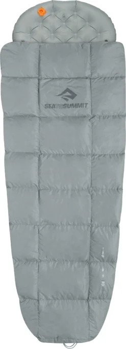 Sea To Summit Cinder Cd1 Integrated Down Quilt Long, Grijs
